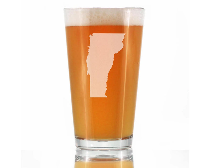 Vermont Outline Pint Glass for Beer - Vermonters Gifts Bevvee