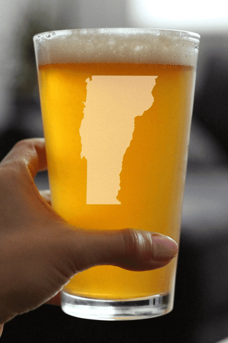 Vermont Outline Pint Glass for Beer - Vermonters Gifts Bevvee