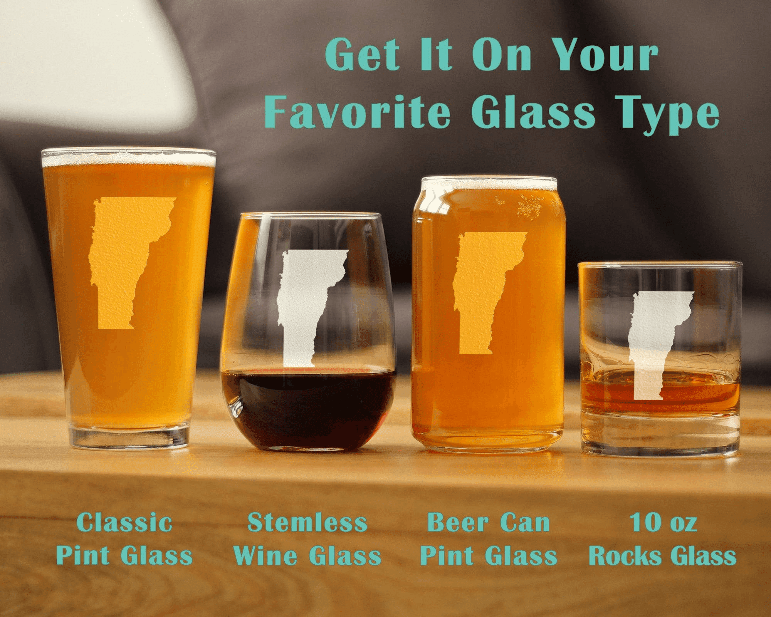 Vermont Outline Stemless Wine Glass - Vermonters Gifts Bevvee