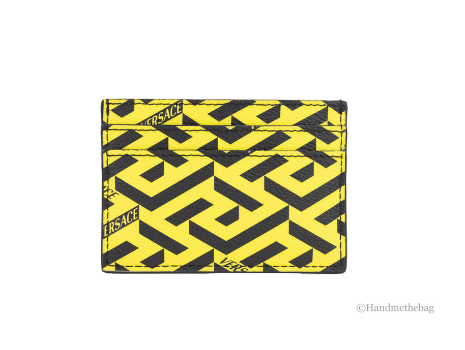 Versace La Greca Pineapple Signature Coated Canvas Card Case JV Deals
