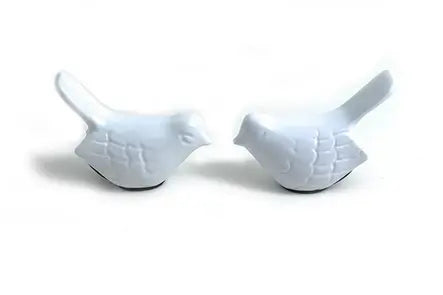 Vibhsa Bird Figurine of Health and Happiness White (Set of 2, 3.5"L) Classy R Us LLC