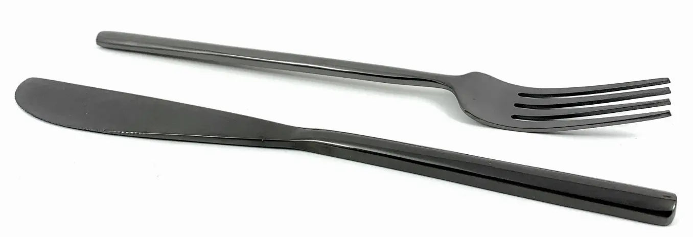 Vibhsa Golden Dinner Forks and Dinner Knives Set of 8 pieces (Cut Hammered, Stainless Steel) Classy R Us LLC