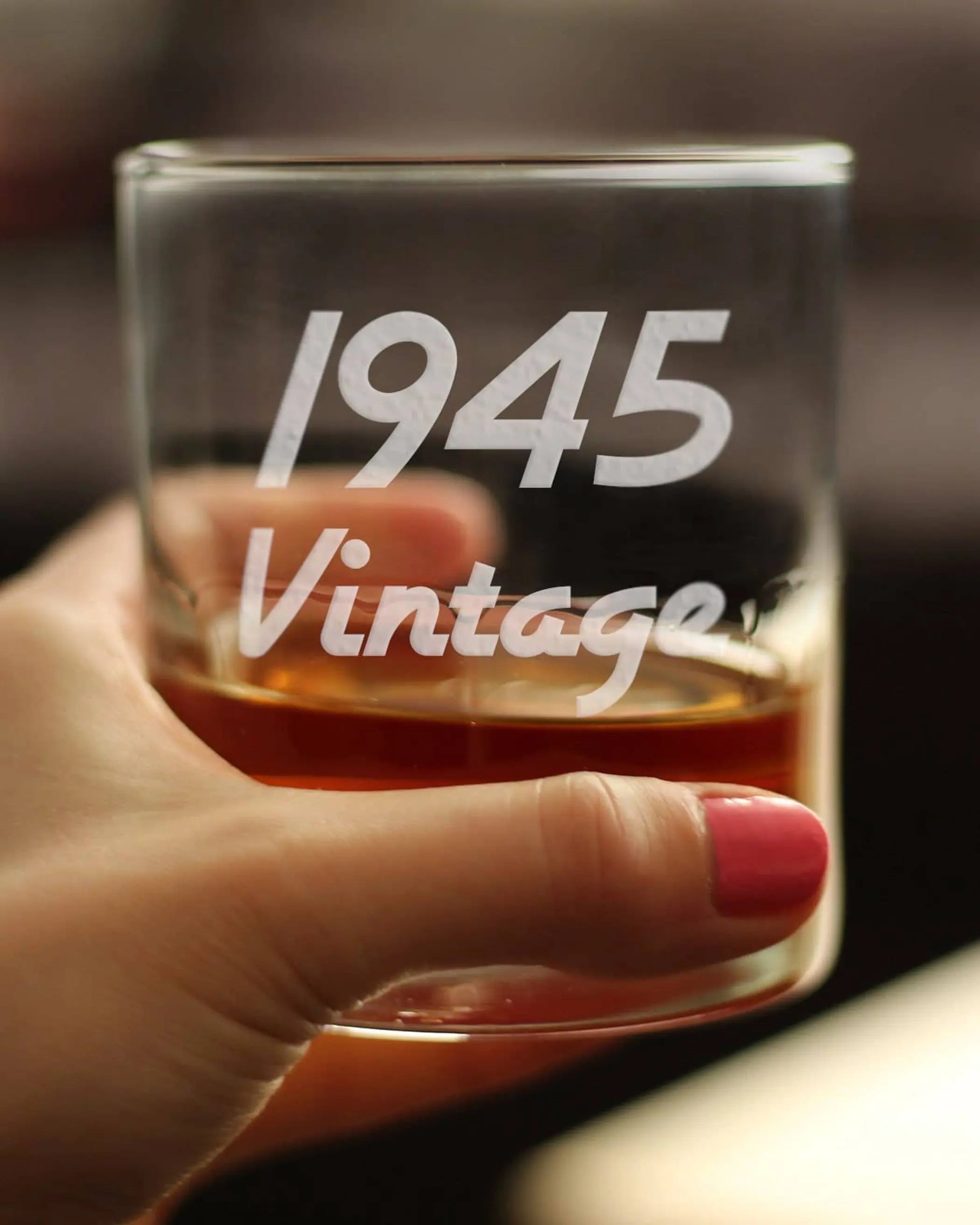 Vintage 1945 Whiskey Rocks Glass - 79th Birthday Gifts Bevvee