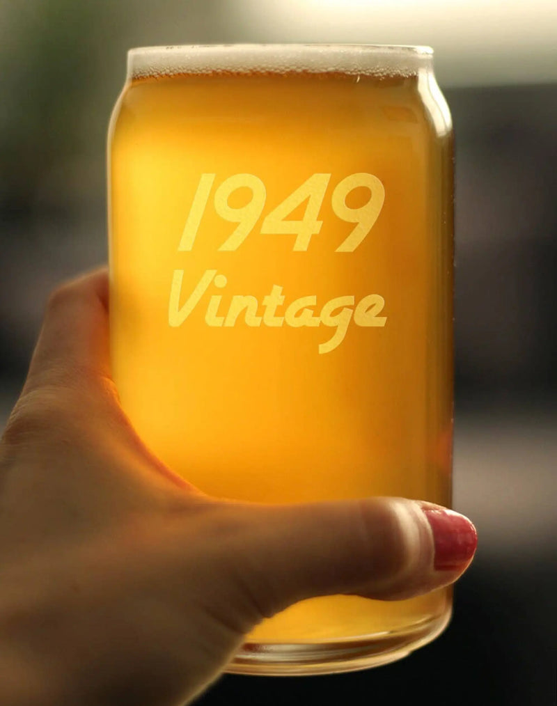 Vintage 1949 Beer Can Pint Glass - 75th Birthday Gifts Bevvee