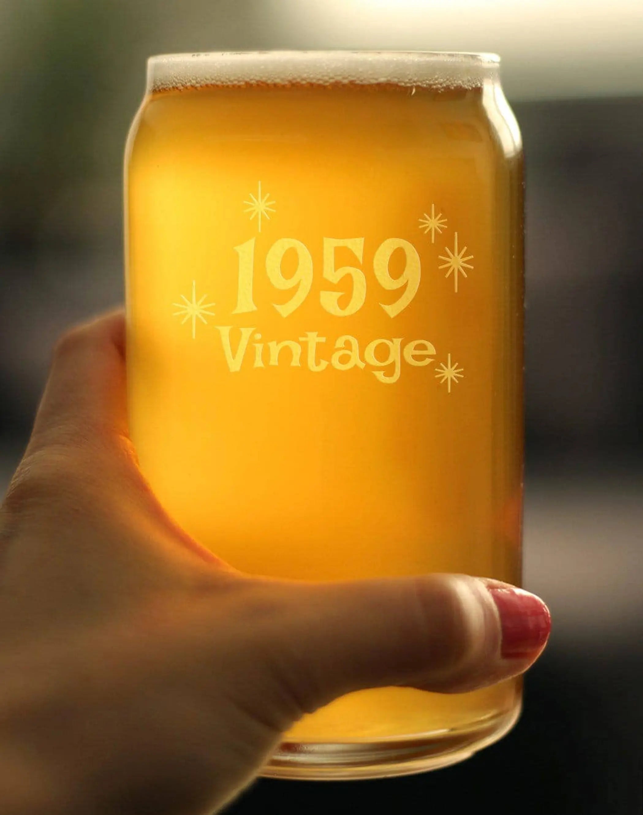 Vintage 1959 Beer Can Pint Glass - 65th Birthday Gifts Bevvee