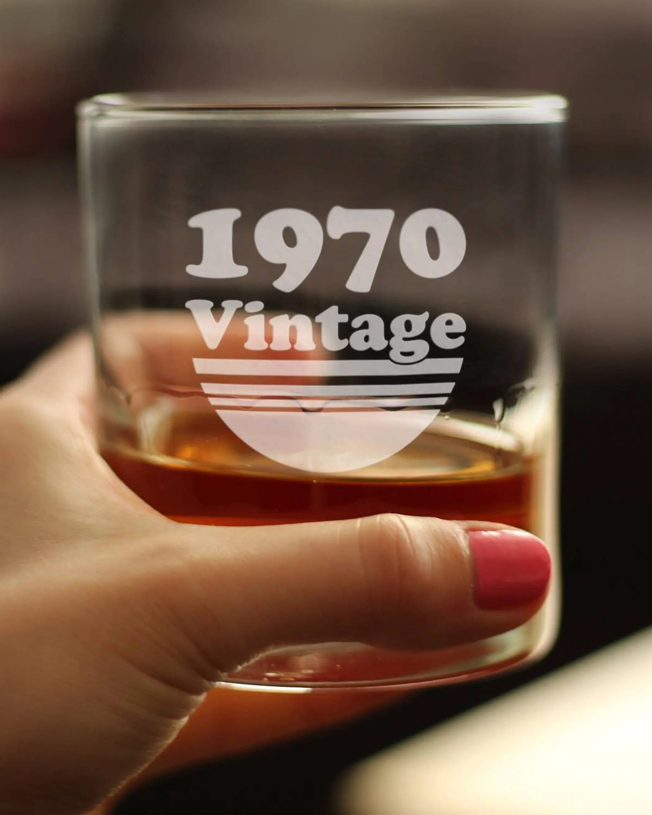 Vintage 1970 Whiskey Rocks Glass - 54th Birthday Gifts Bevvee