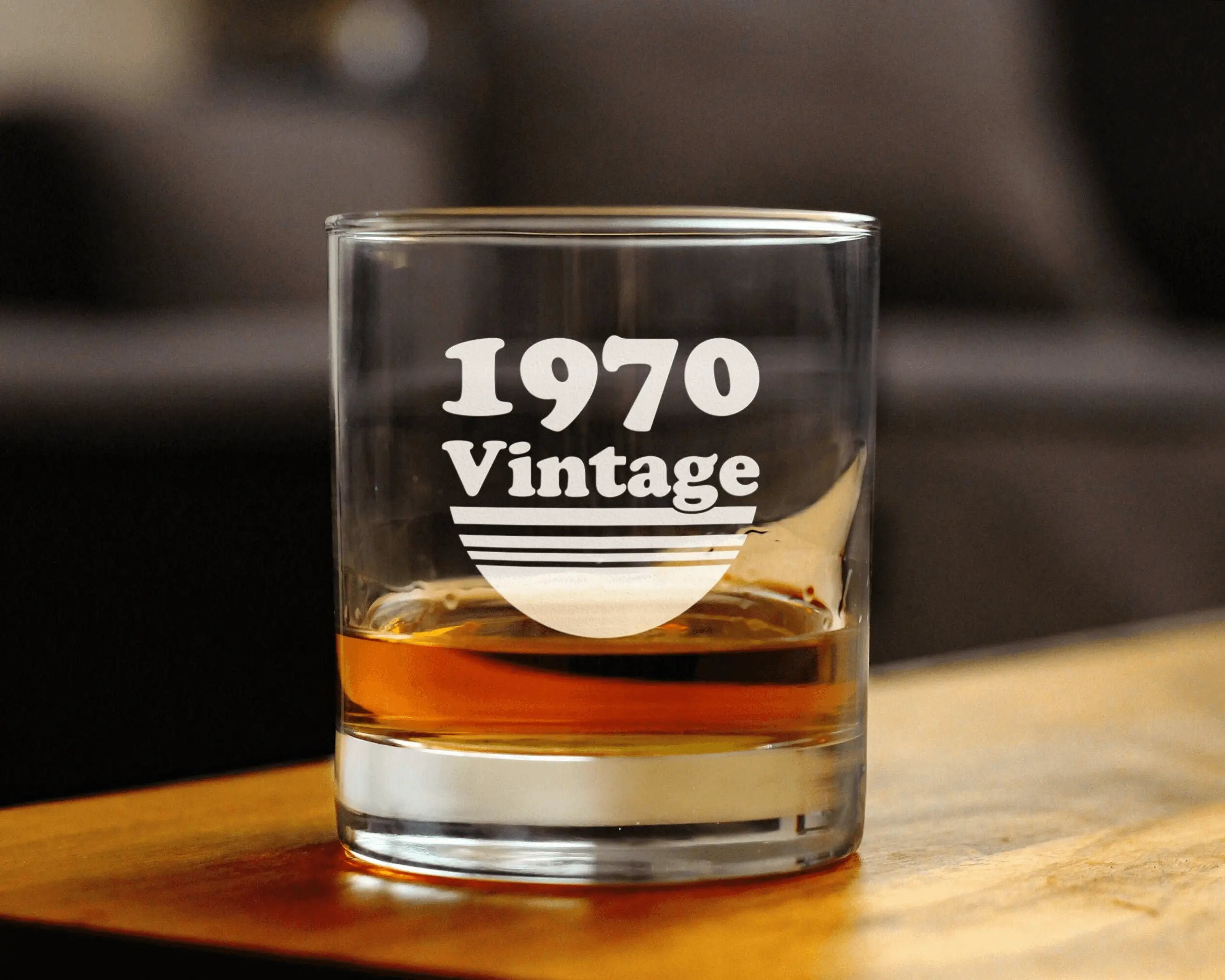 Vintage 1970 Whiskey Rocks Glass - 54th Birthday Gifts Bevvee