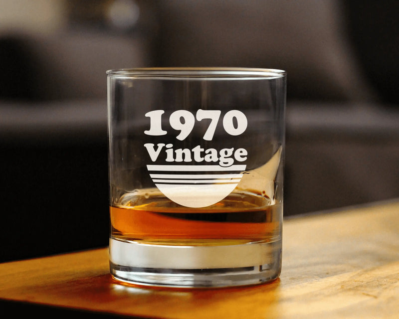 Vintage 1970 Whiskey Rocks Glass - 54th Birthday Gifts Bevvee