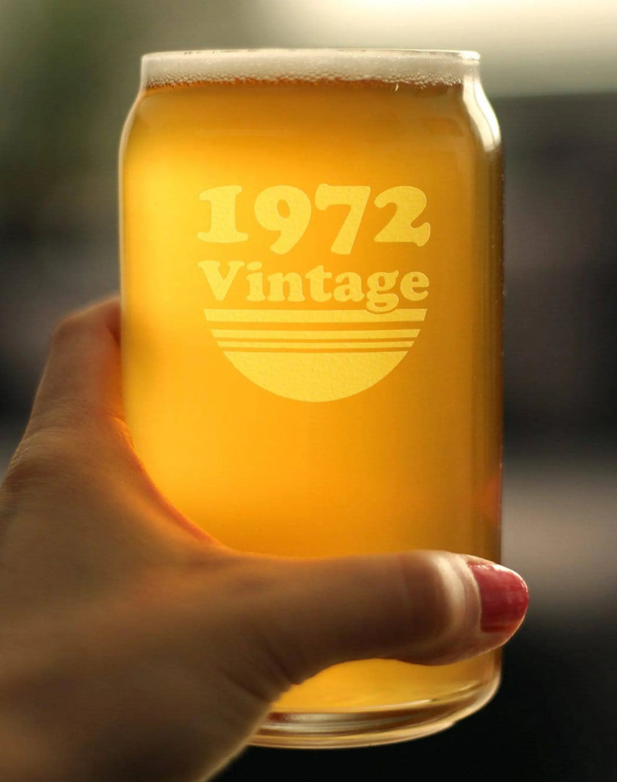 Vintage 1972 Beer Can Pint Glass - 52nd Birthday Gifts Bevvee