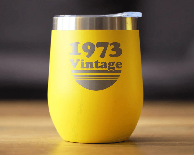 Vintage 1973 Insulated Wine Tumbler - 51st Birthday Gifts Bevvee