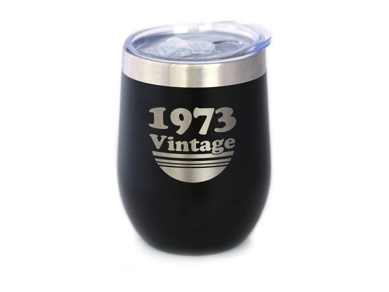 Vintage 1973 Insulated Wine Tumbler - 51st Birthday Gifts Bevvee