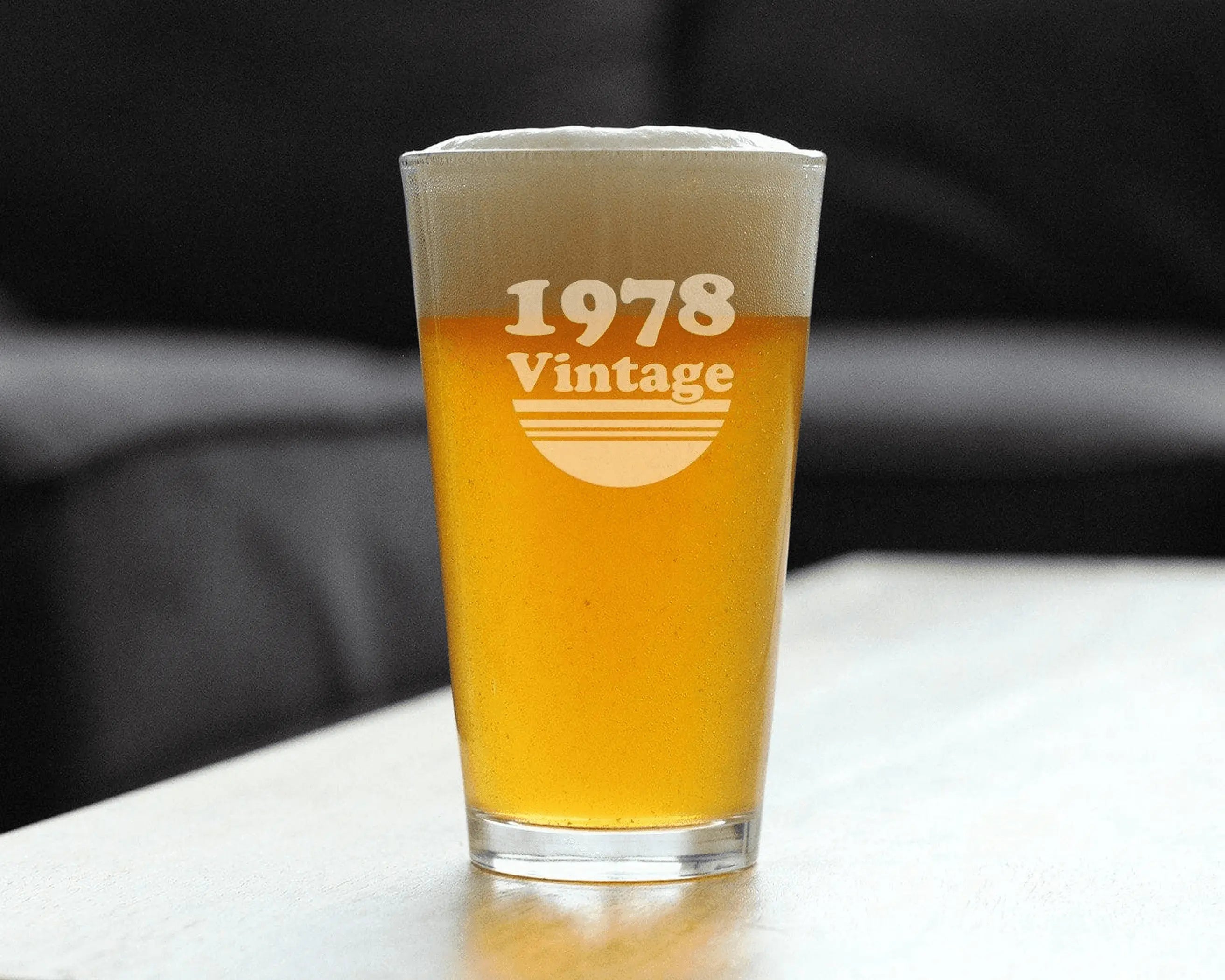 Vintage 1978 Pint Glass for Beer - 46th Birthday Gifts Bevvee