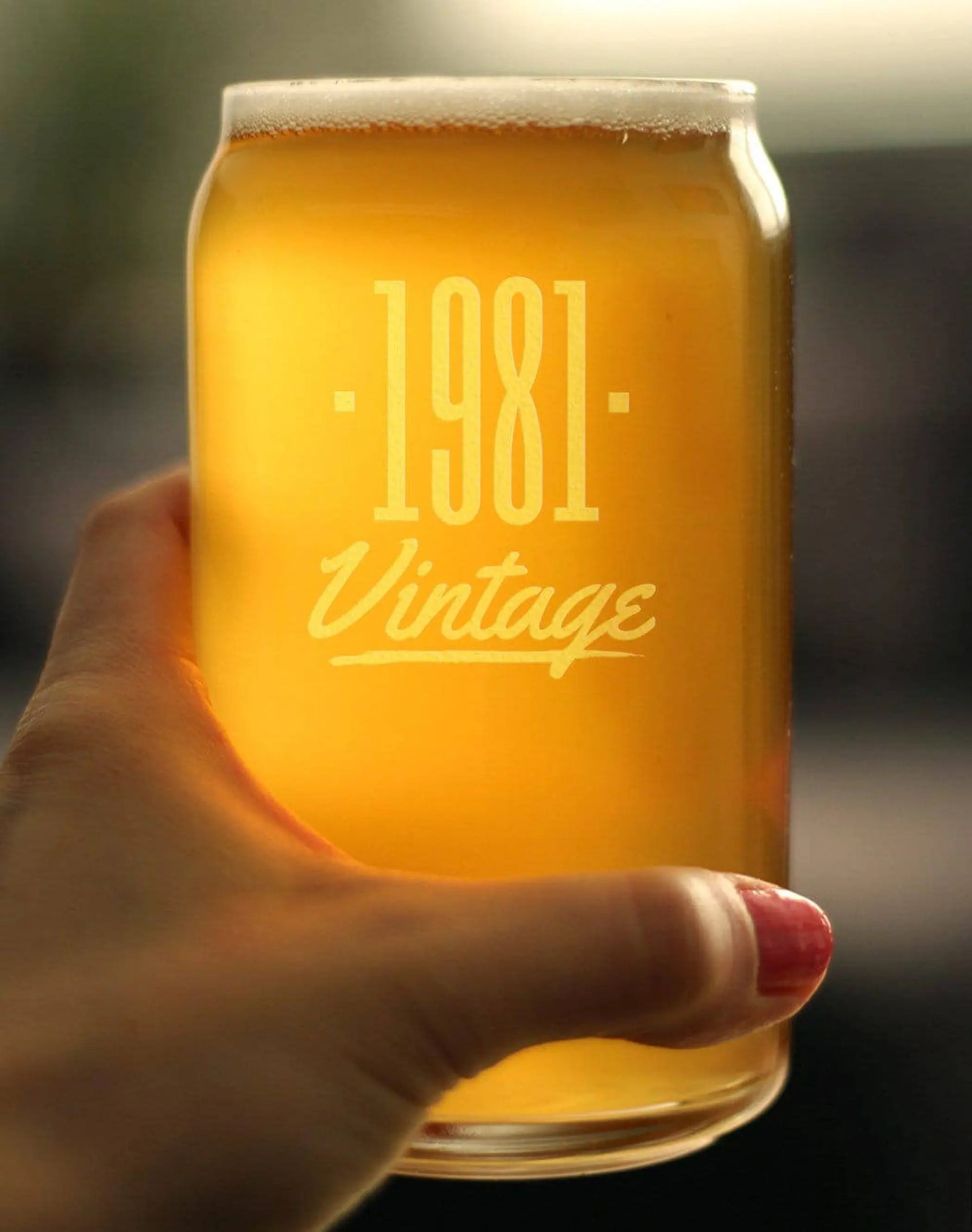 Vintage 1981 Beer Can Pint Glass - 43rd Birthday Gifts Bevvee