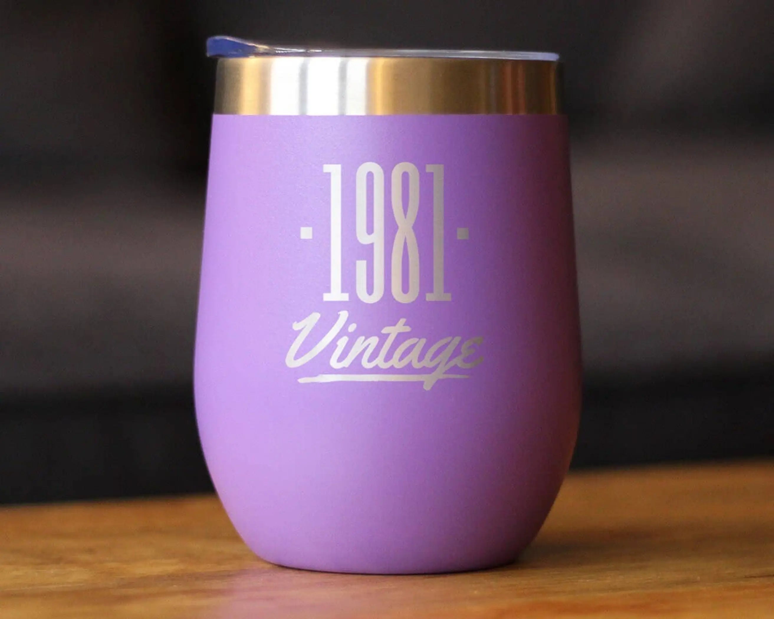 Vintage 1981 Insulated Wine Tumbler - 43rd Birthday Gifts Bevvee