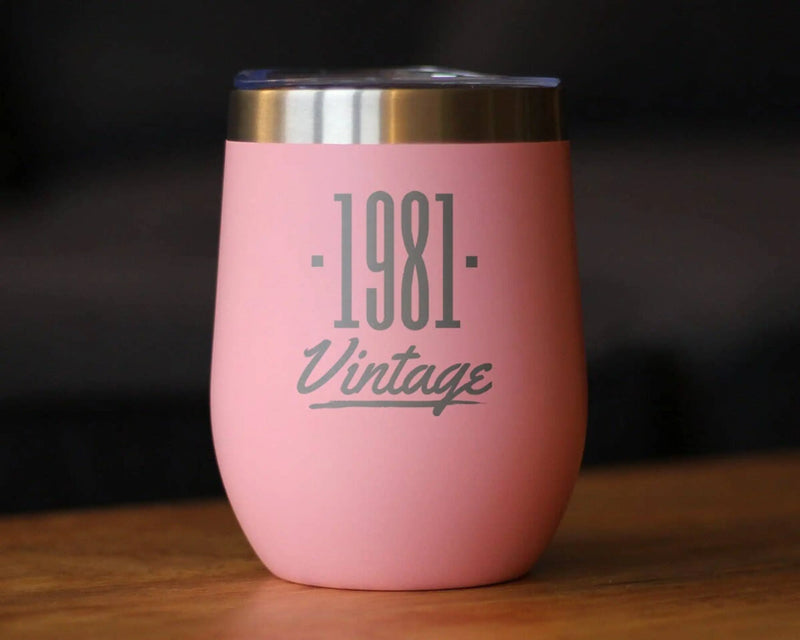 Vintage 1981 Insulated Wine Tumbler - 43rd Birthday Gifts Bevvee