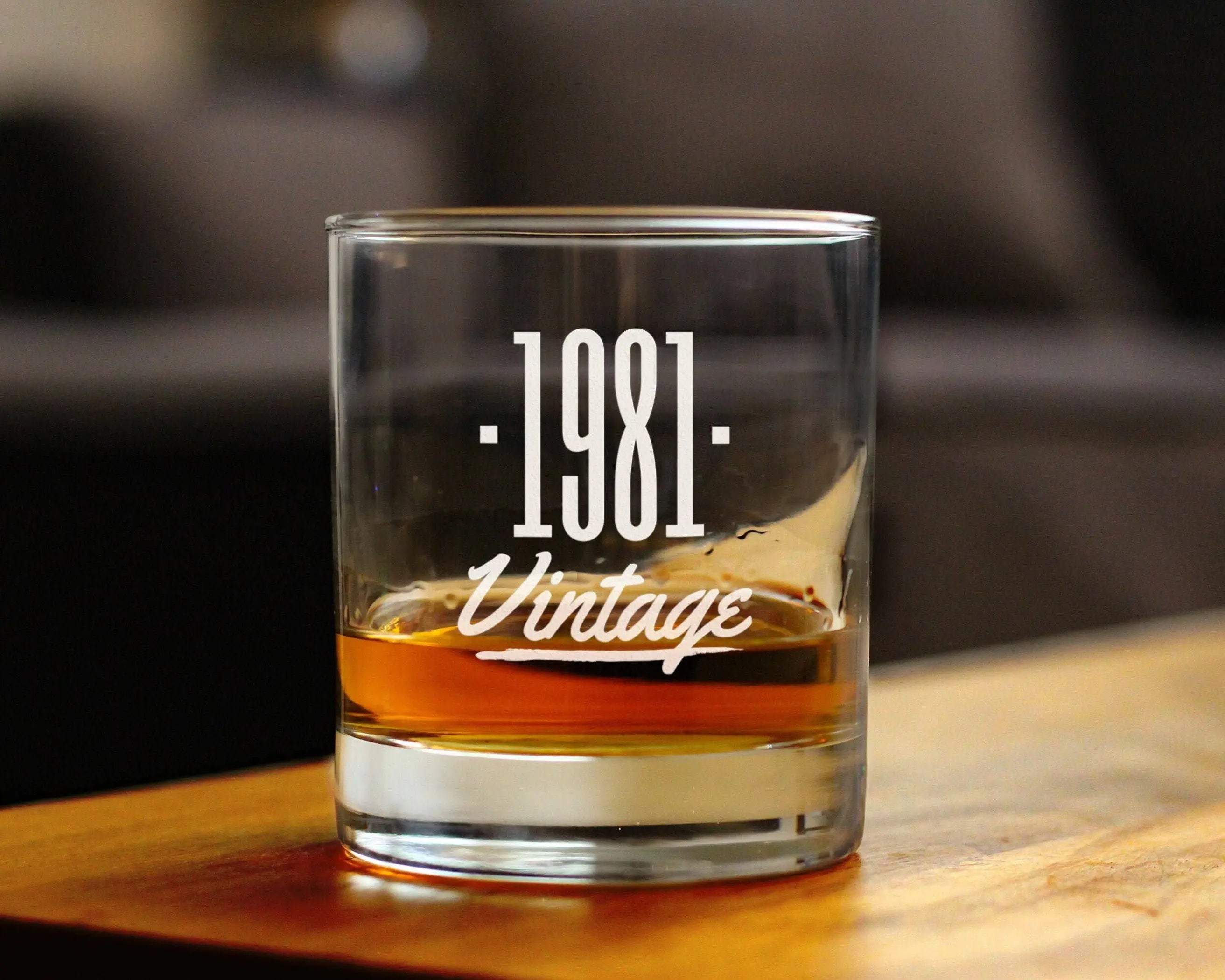 Vintage 1981 Whiskey Rocks Glass - 43rd Birthday Gifts Bevvee