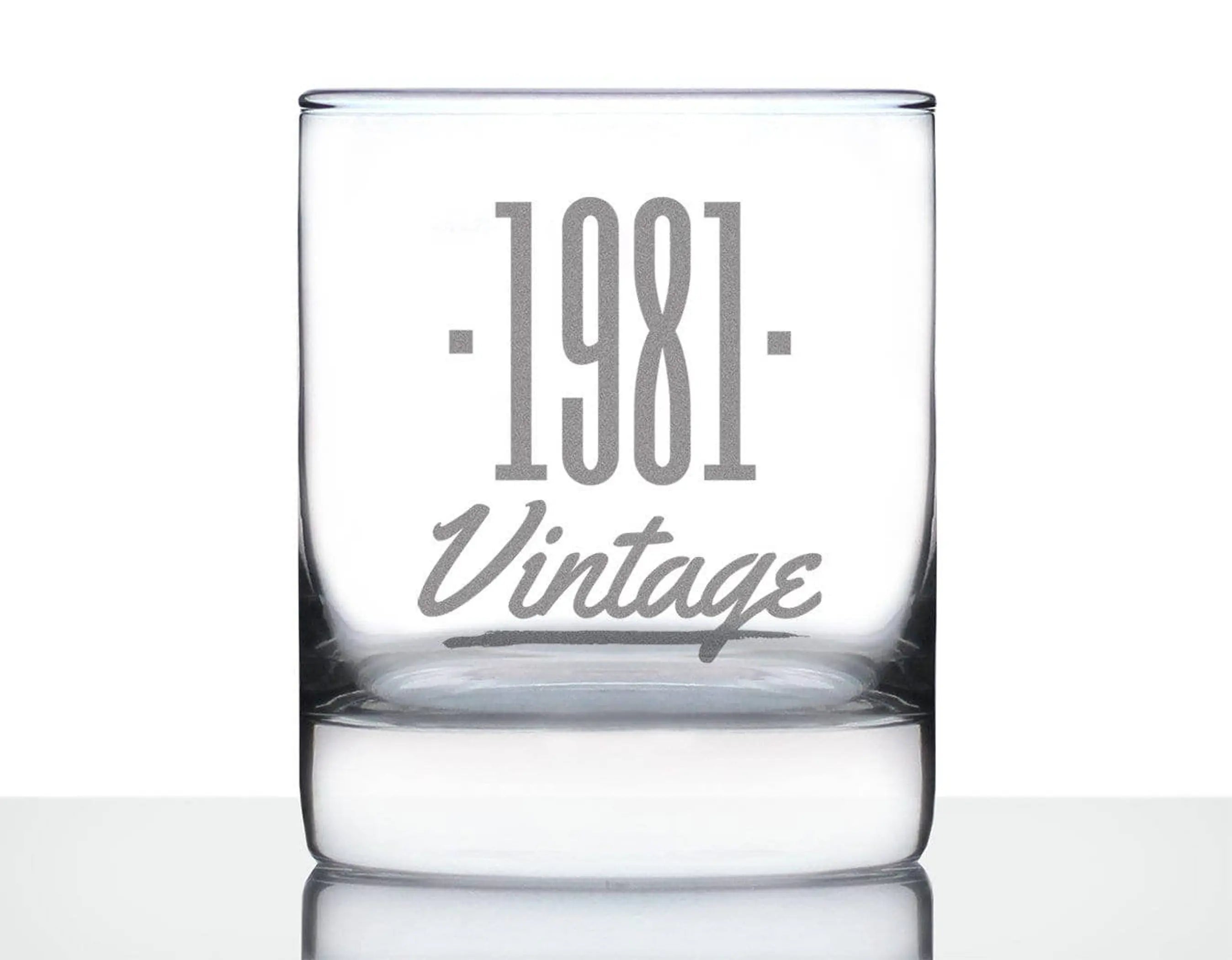 Vintage 1981 Whiskey Rocks Glass - 43rd Birthday Gifts Bevvee