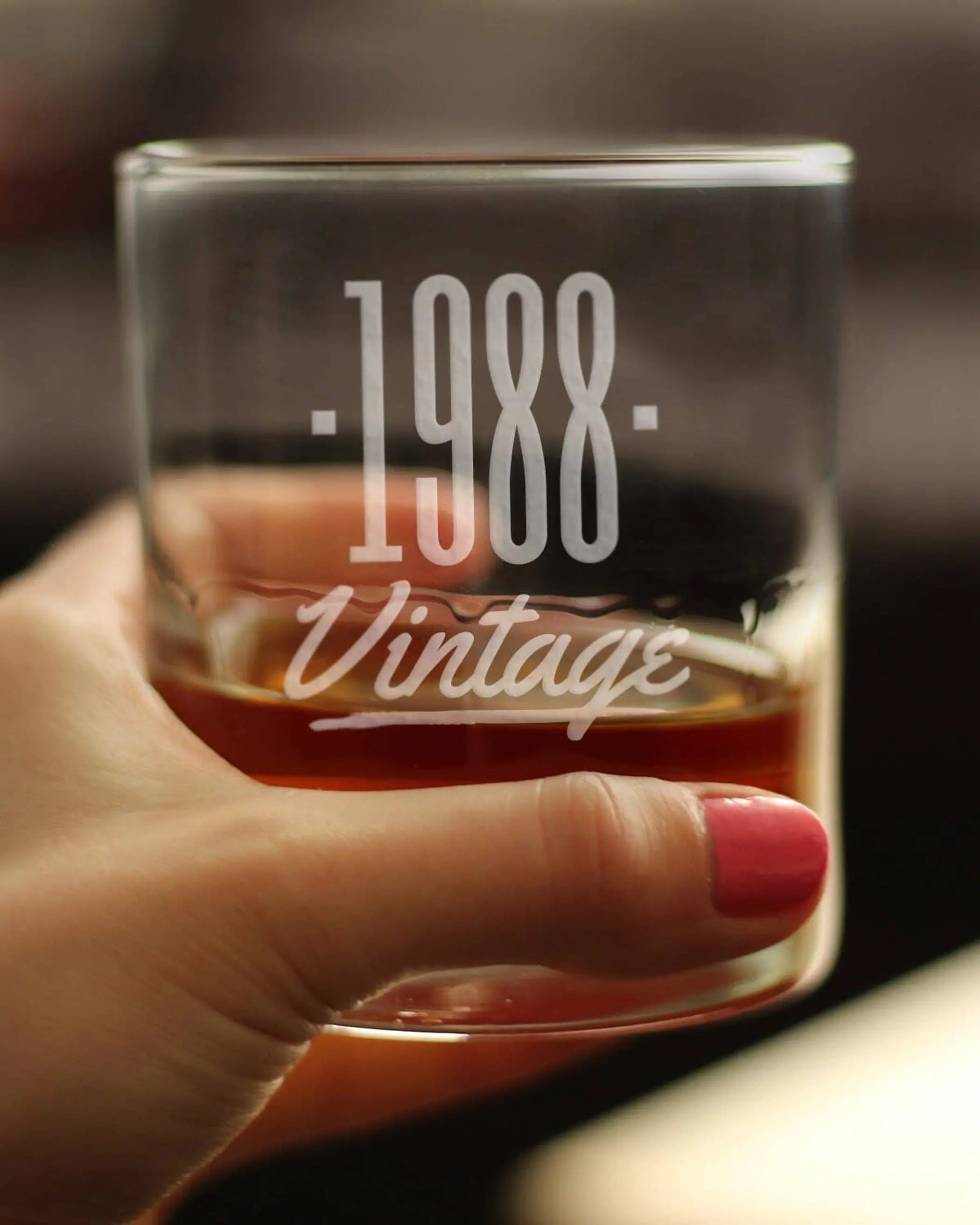 Vintage 1988 Whiskey Rocks Glass - 36th Birthday Gifts Bevvee