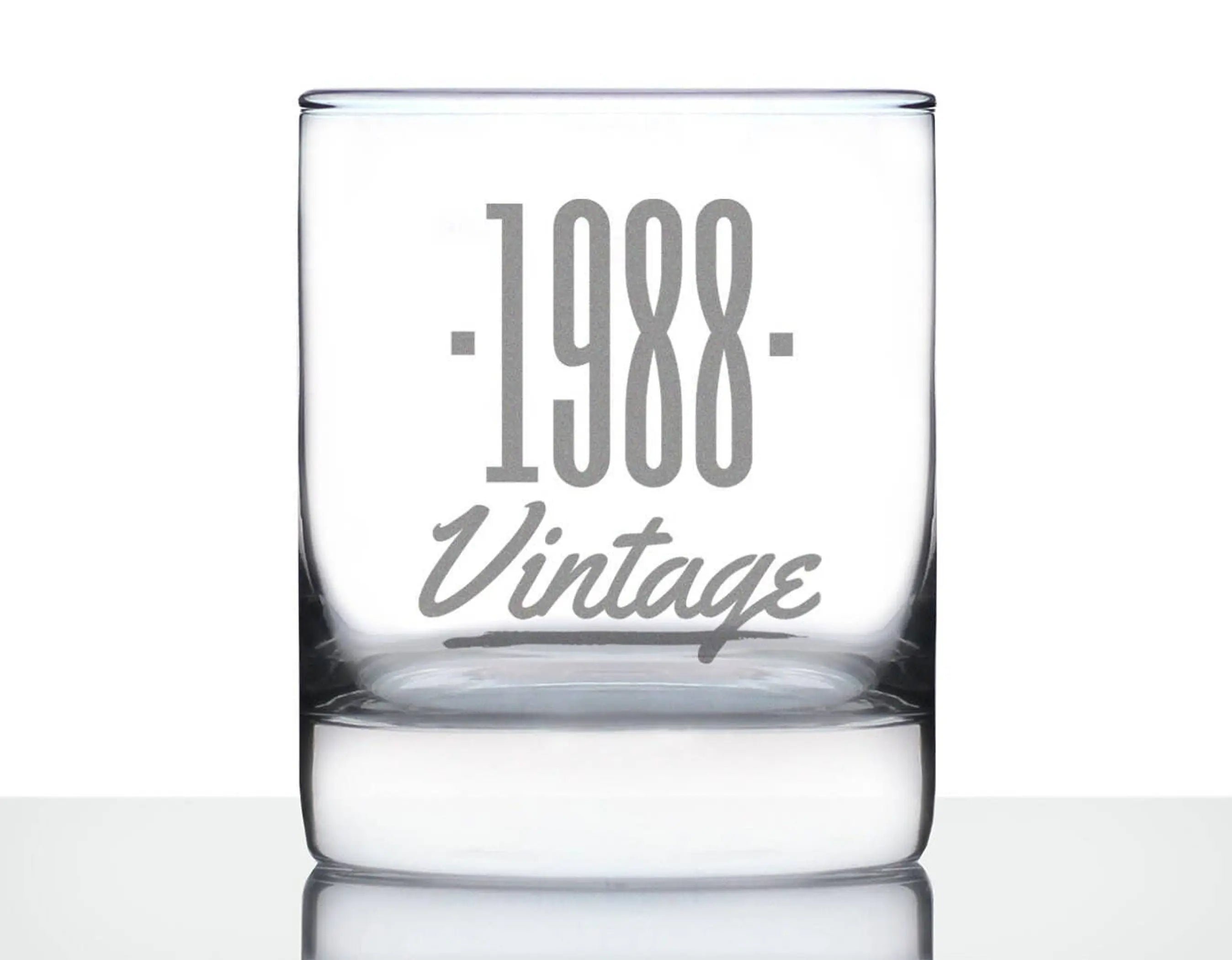 Vintage 1988 Whiskey Rocks Glass - 36th Birthday Gifts Bevvee