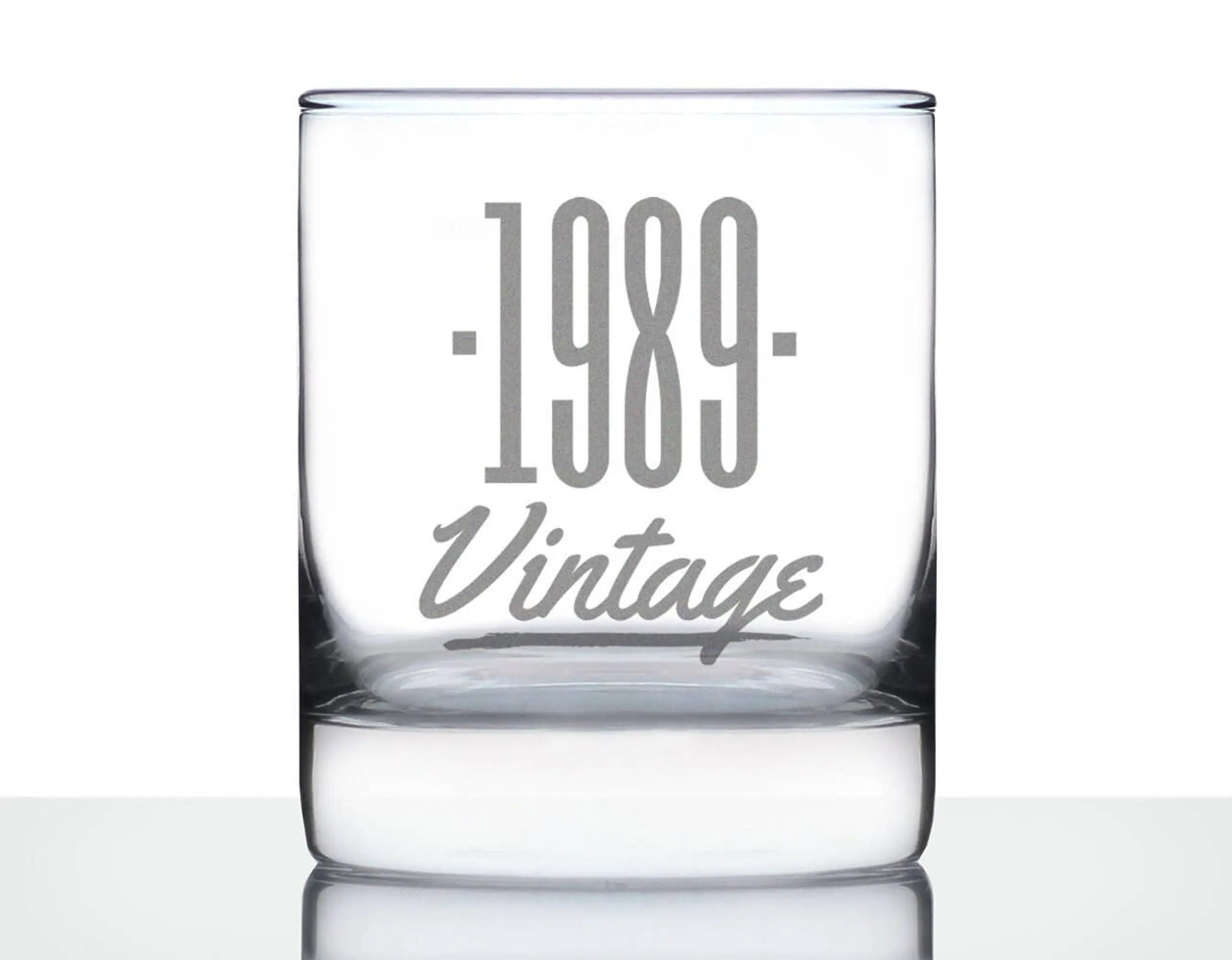Vintage 1989 Whiskey Rocks Glass - 35th Birthday Gifts Bevvee