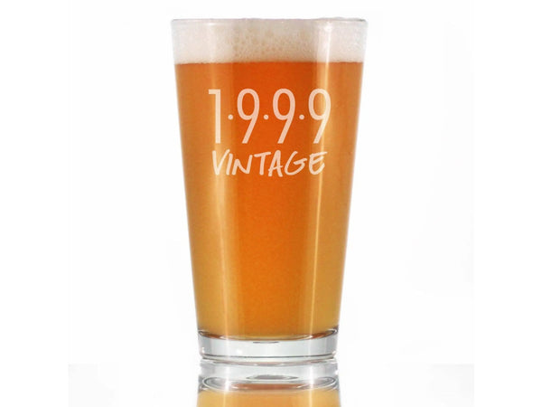 Vintage 1999 Pint Glass for Beer - 25th Birthday Gifts Bevvee