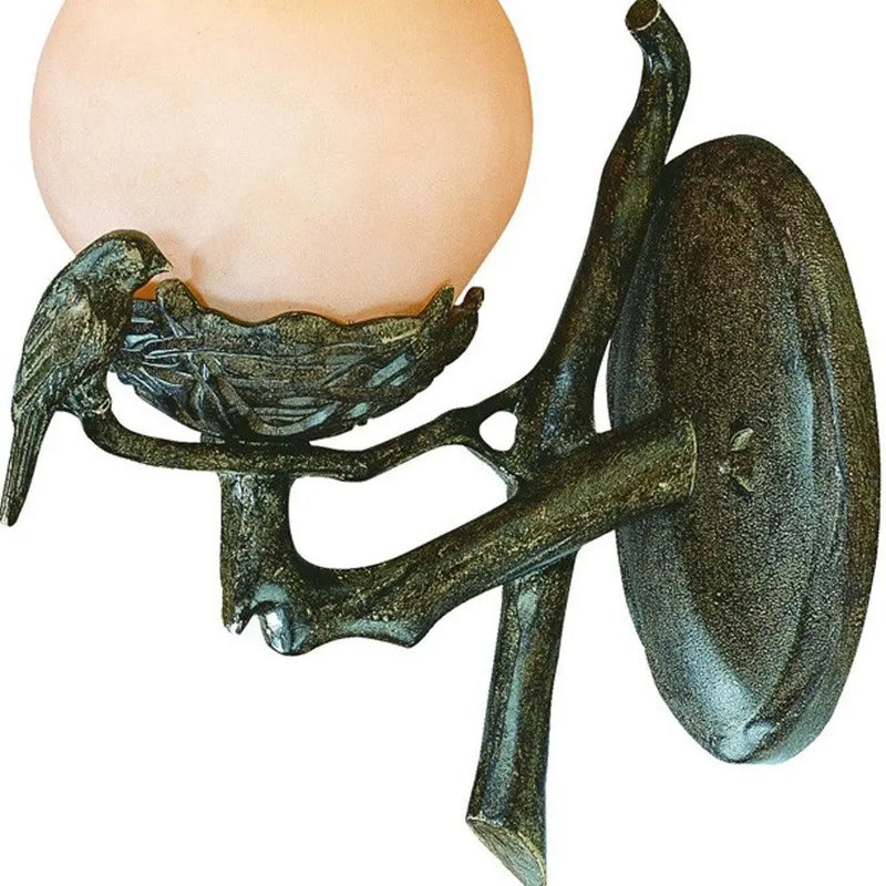 Vintage Black and Gold Bird Detail Lantern Wall Light Homeroots Outdoor
