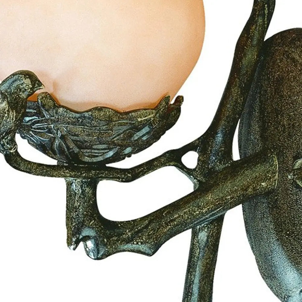 Vintage Black and Gold Bird Detail Lantern Wall Light Homeroots Outdoor