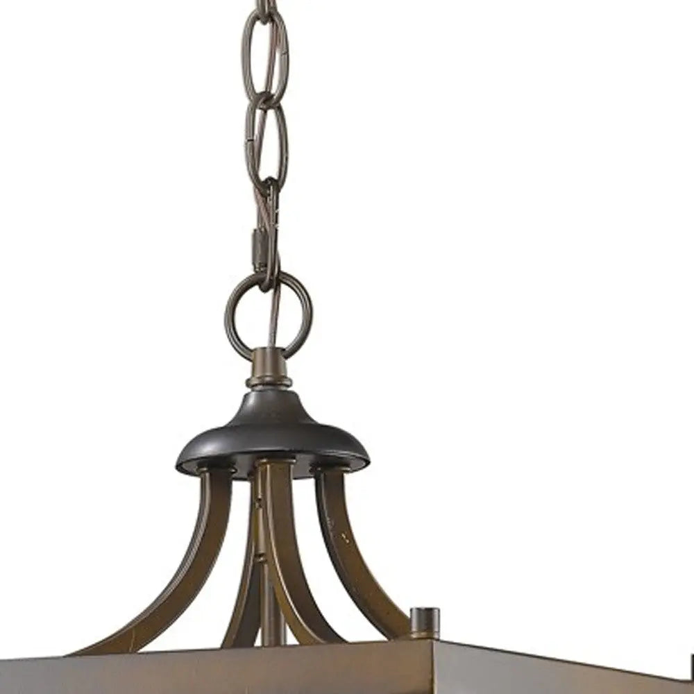 Vintage Brown Metal Tapered Hanging Light Homeroots Lighting