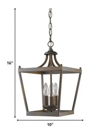 Vintage Brown Metal Tapered Hanging Light Homeroots Lighting