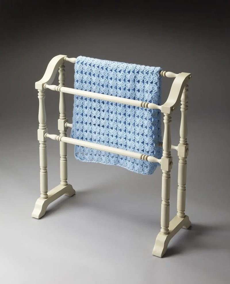 Vintage Cottage White Blanket Stand Homeroots Organization