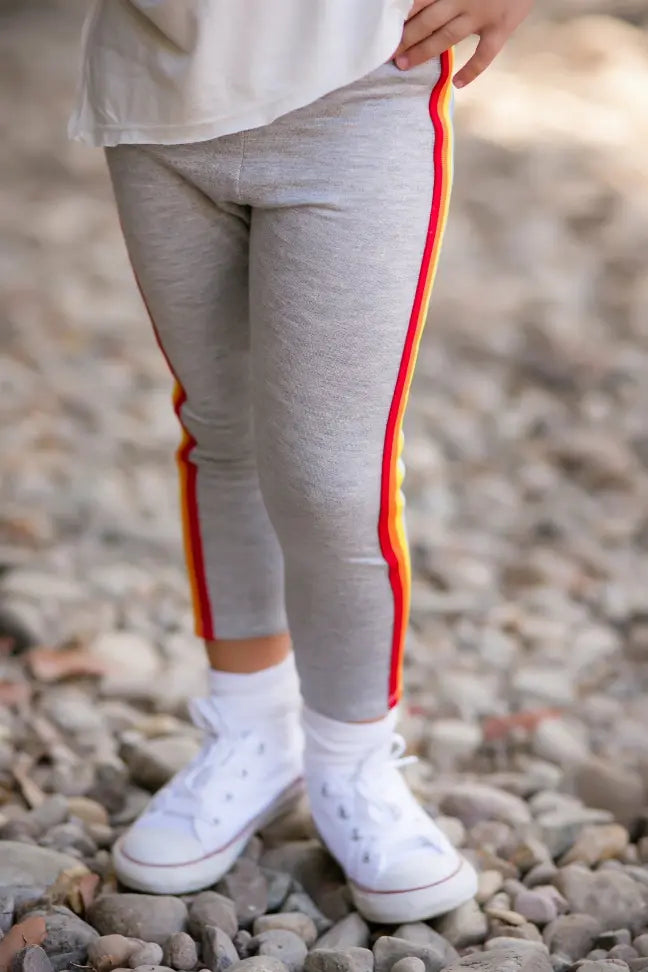 Vintage Rainbow Fleece Leggings Little Mass
