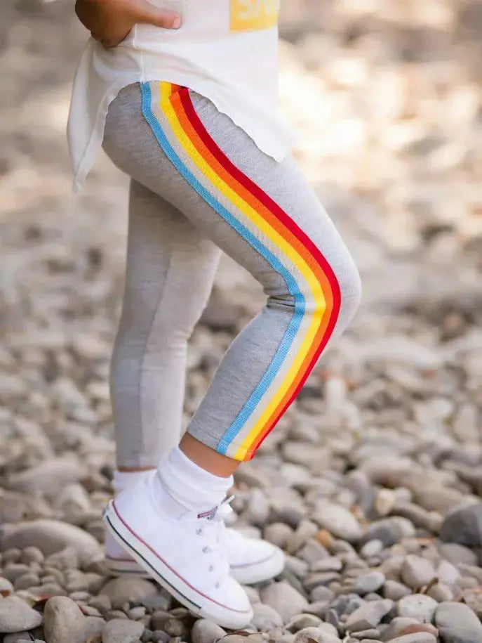 Vintage Rainbow Fleece Leggings Little Mass