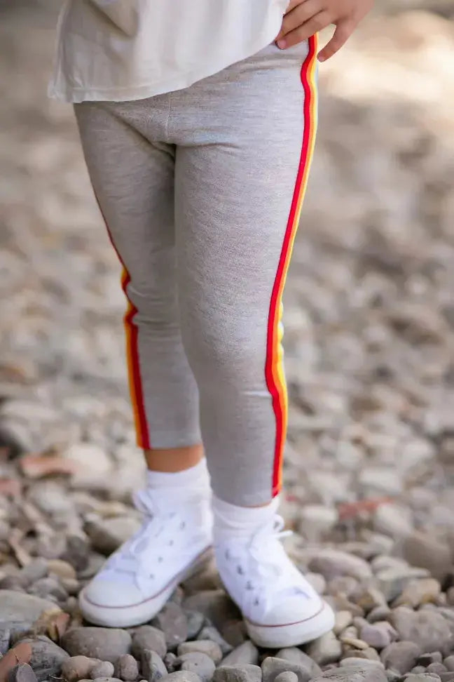 Vintage Rainbow Fleece Leggings Little Mass