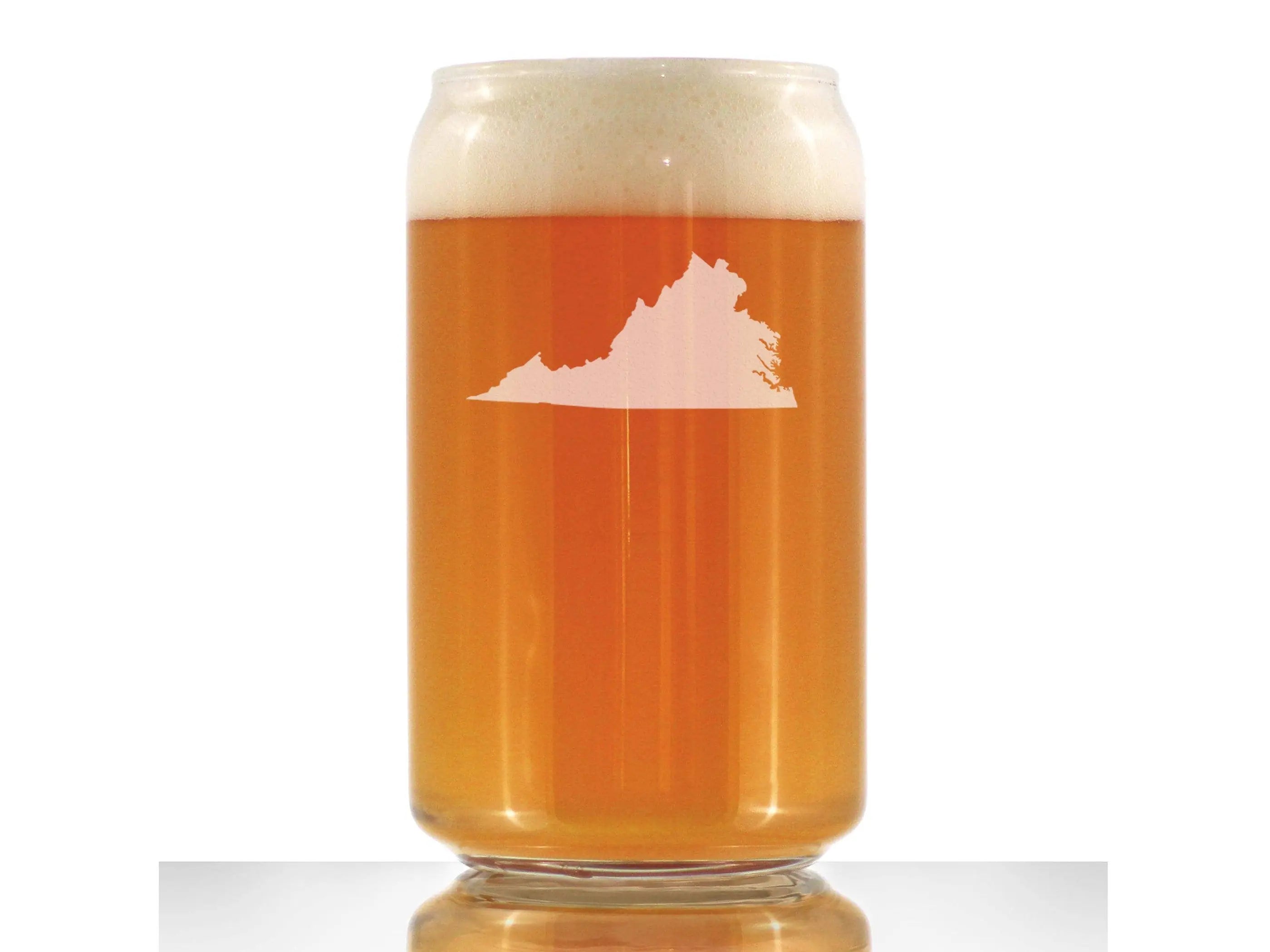 Virginia Outline Beer Can Pint Glass - Virginian Gifts Bevvee