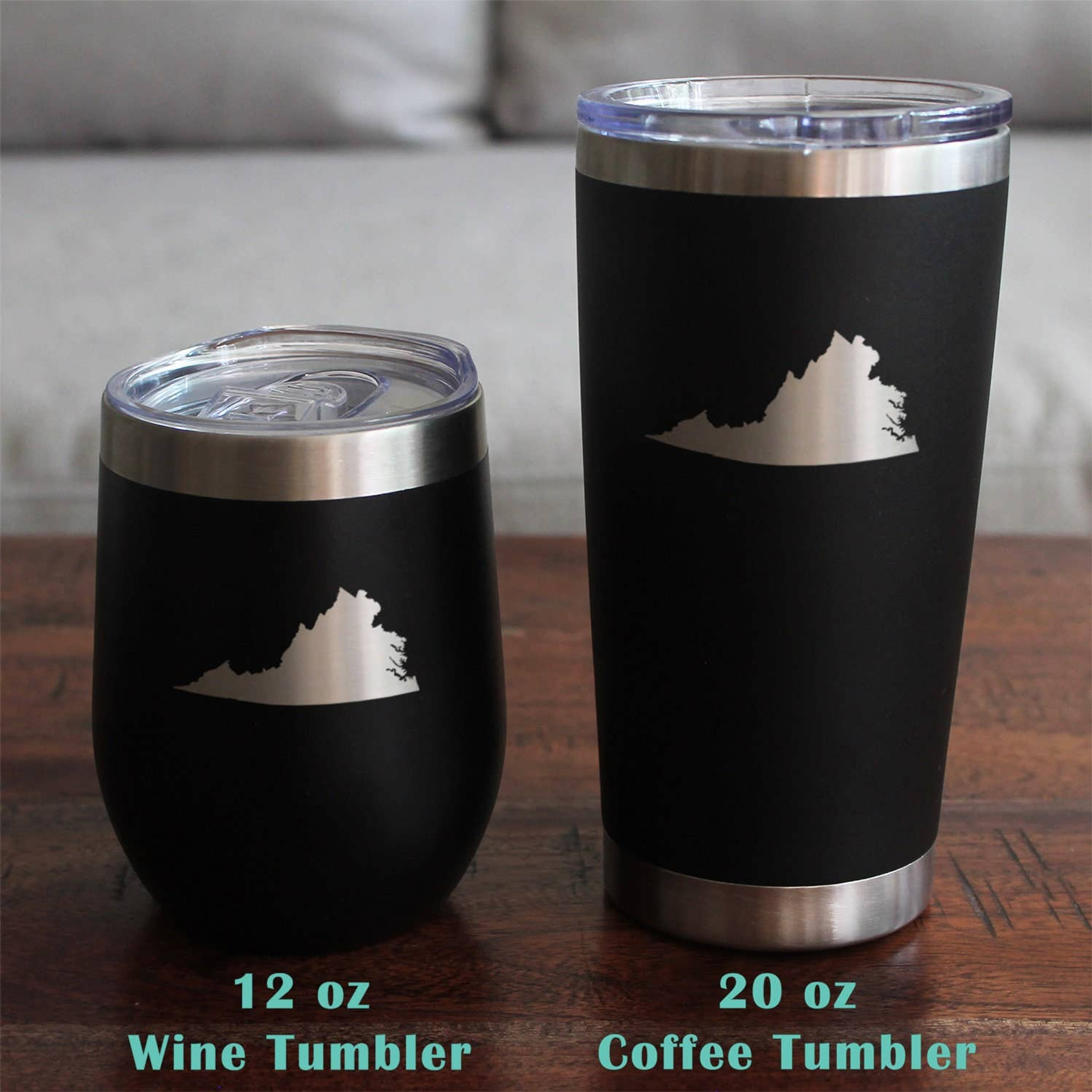 Virginia Outline Stemless Wine Glass - Virginian Gifts Bevvee
