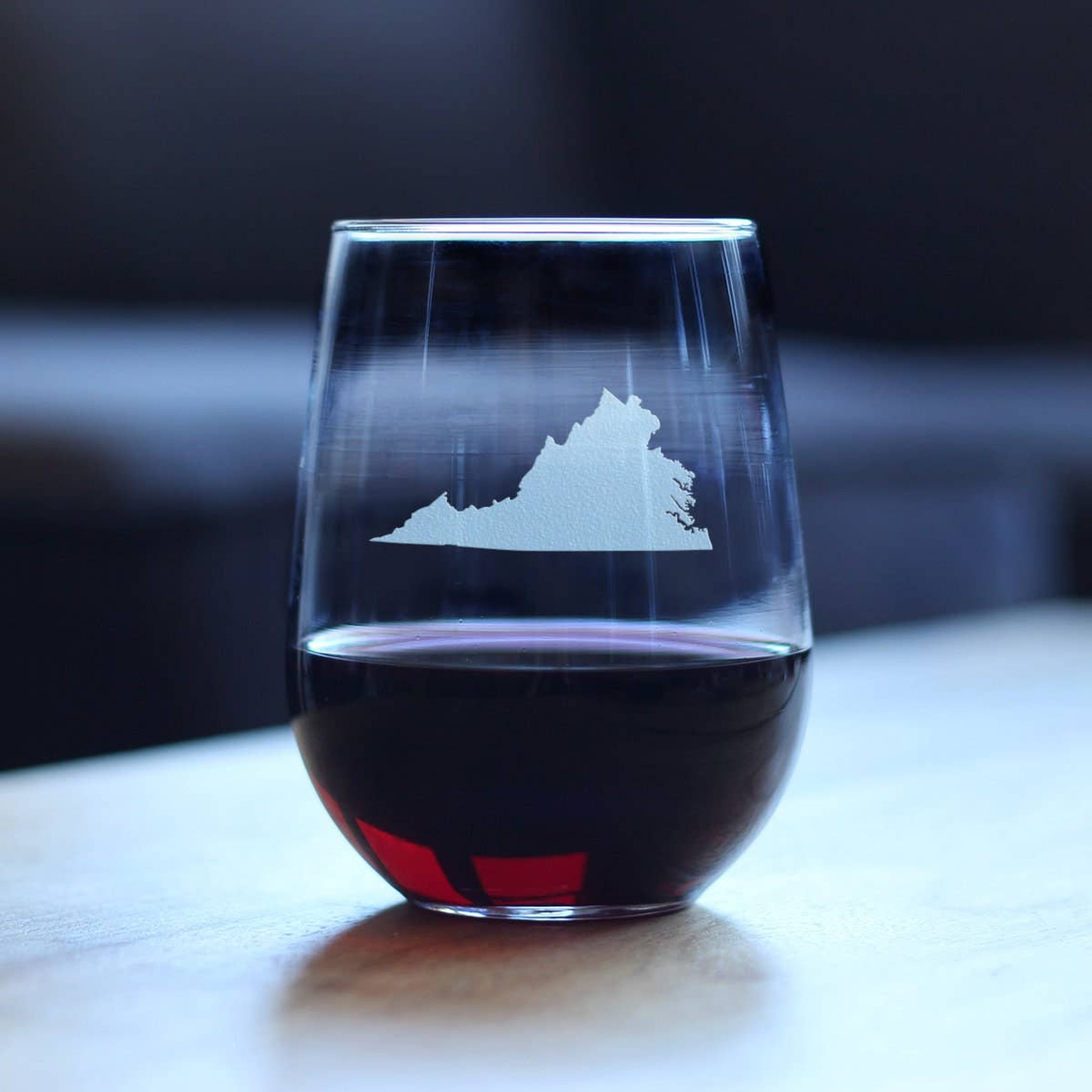 Virginia Outline Stemless Wine Glass - Virginian Gifts Bevvee