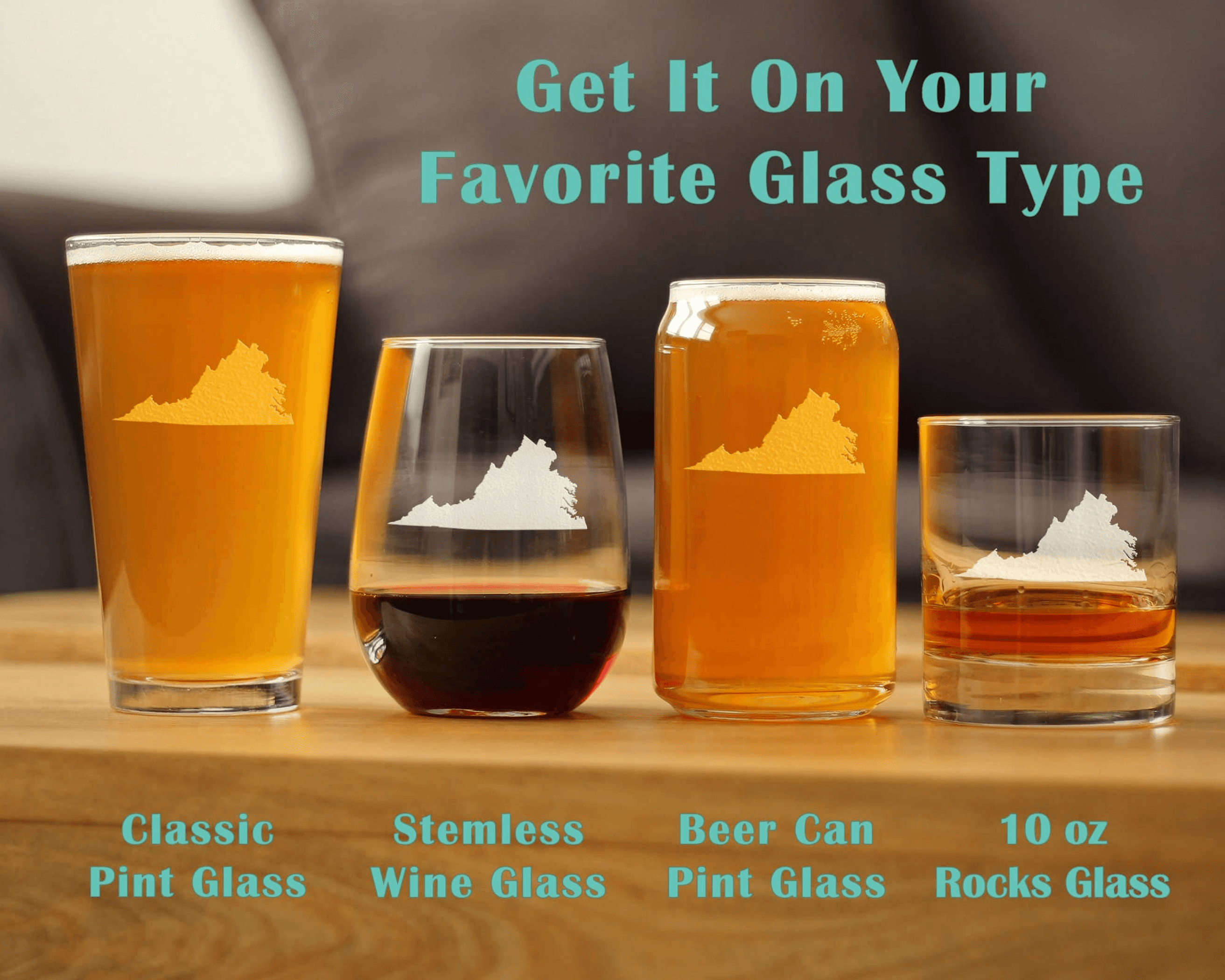 Virginia Outline Stemless Wine Glass - Virginian Gifts Bevvee