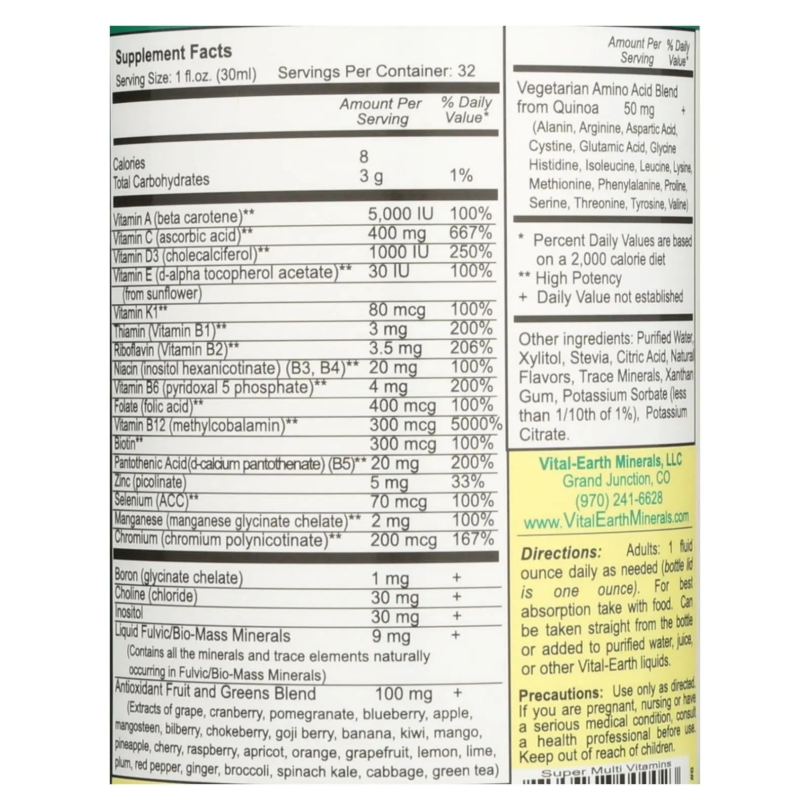 Vital Earth Minerals Super Multi Passion Fruit - 32 Fl Oz Vital Earth Minerals
