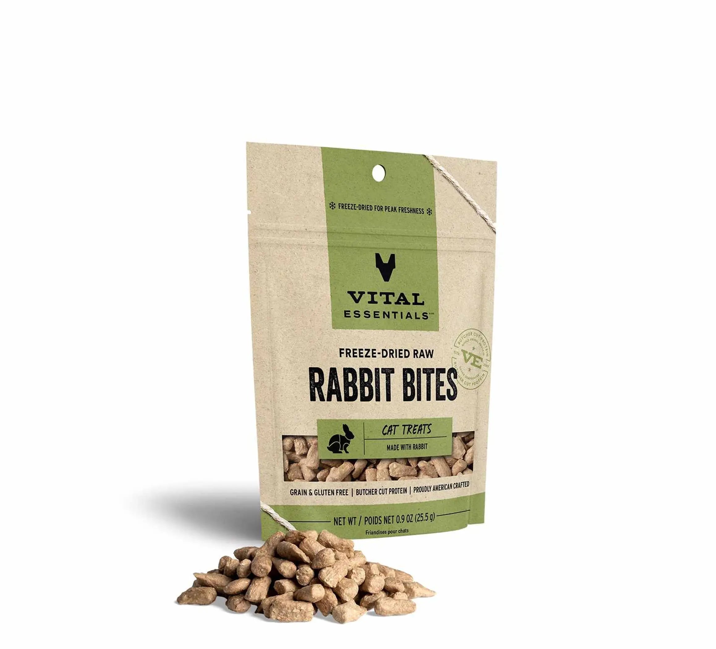 Vital Essentials® Freeze-Dried Rabbit Bites Cat Treats, 0.9 oz Vital Essentials