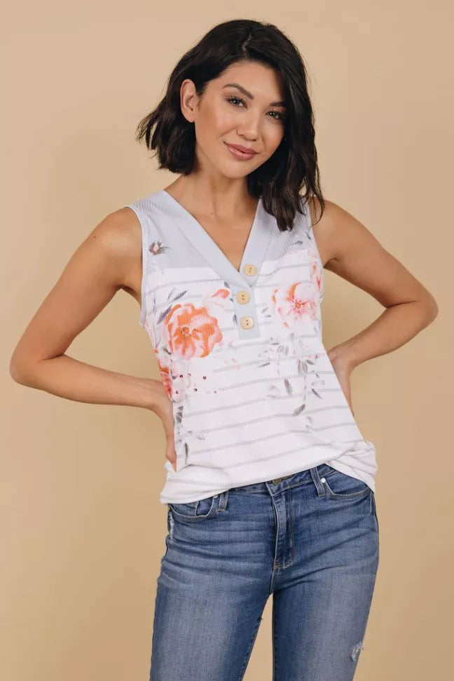 Vito Floral Striped Tank Stay Warm in Style