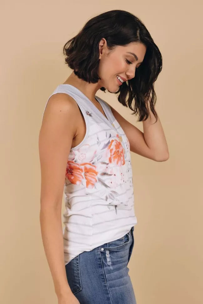 Vito Floral Striped Tank Stay Warm in Style