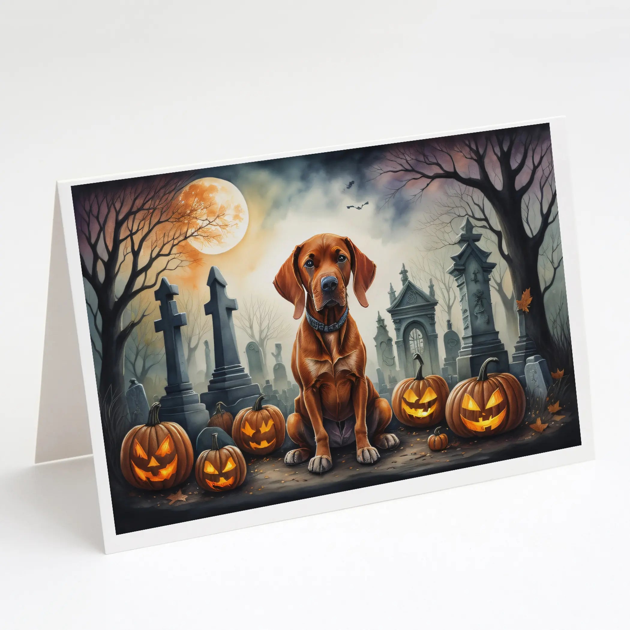 Vizsla Spooky Halloween Greeting Cards Pack of 8 Caroline's Treasures