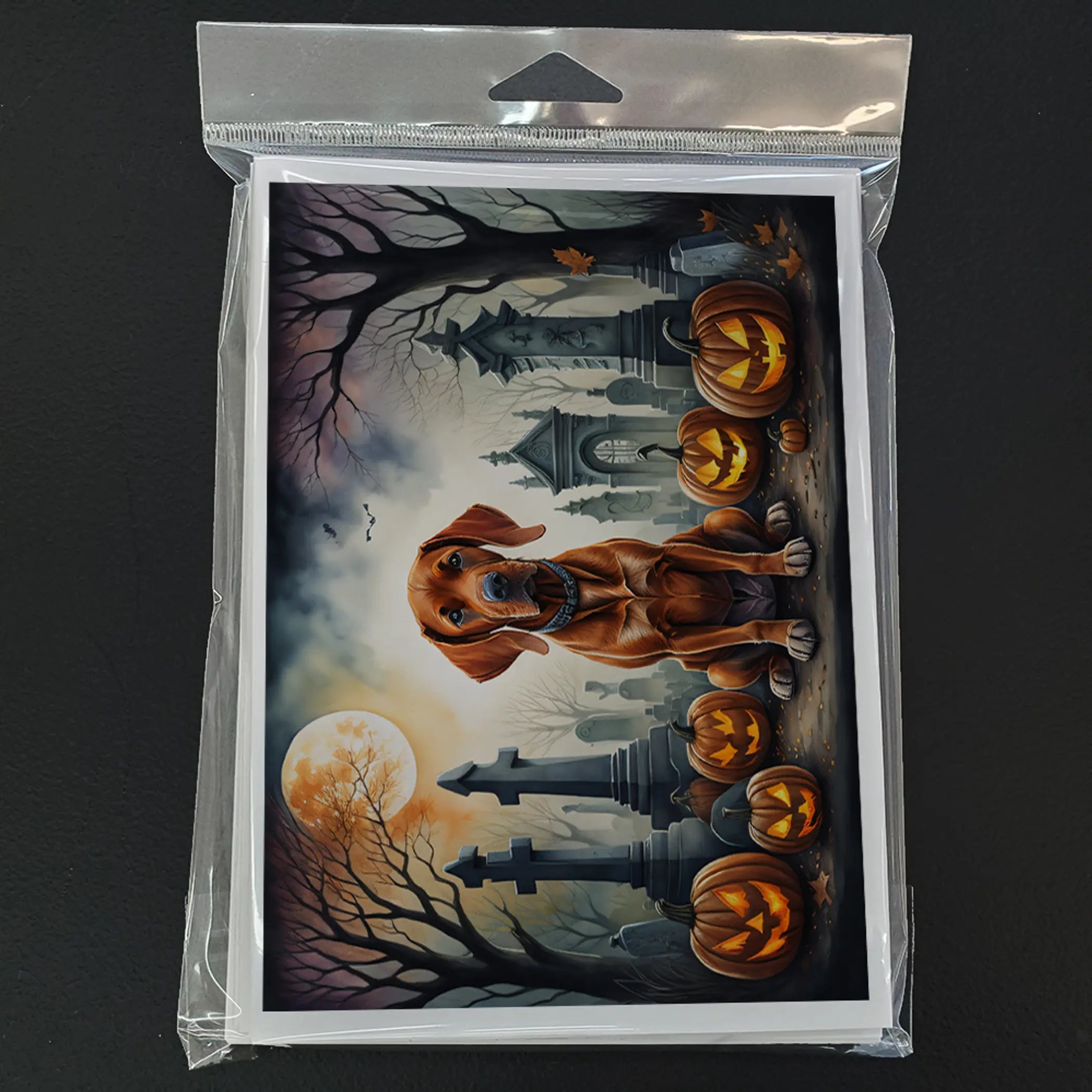 Vizsla Spooky Halloween Greeting Cards Pack of 8 Caroline's Treasures