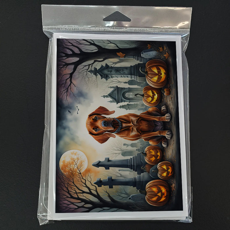 Vizsla Spooky Halloween Greeting Cards Pack of 8 Caroline's Treasures