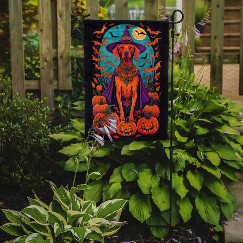 Vizsla Witchy Halloween Garden Flag Caroline's Treasures