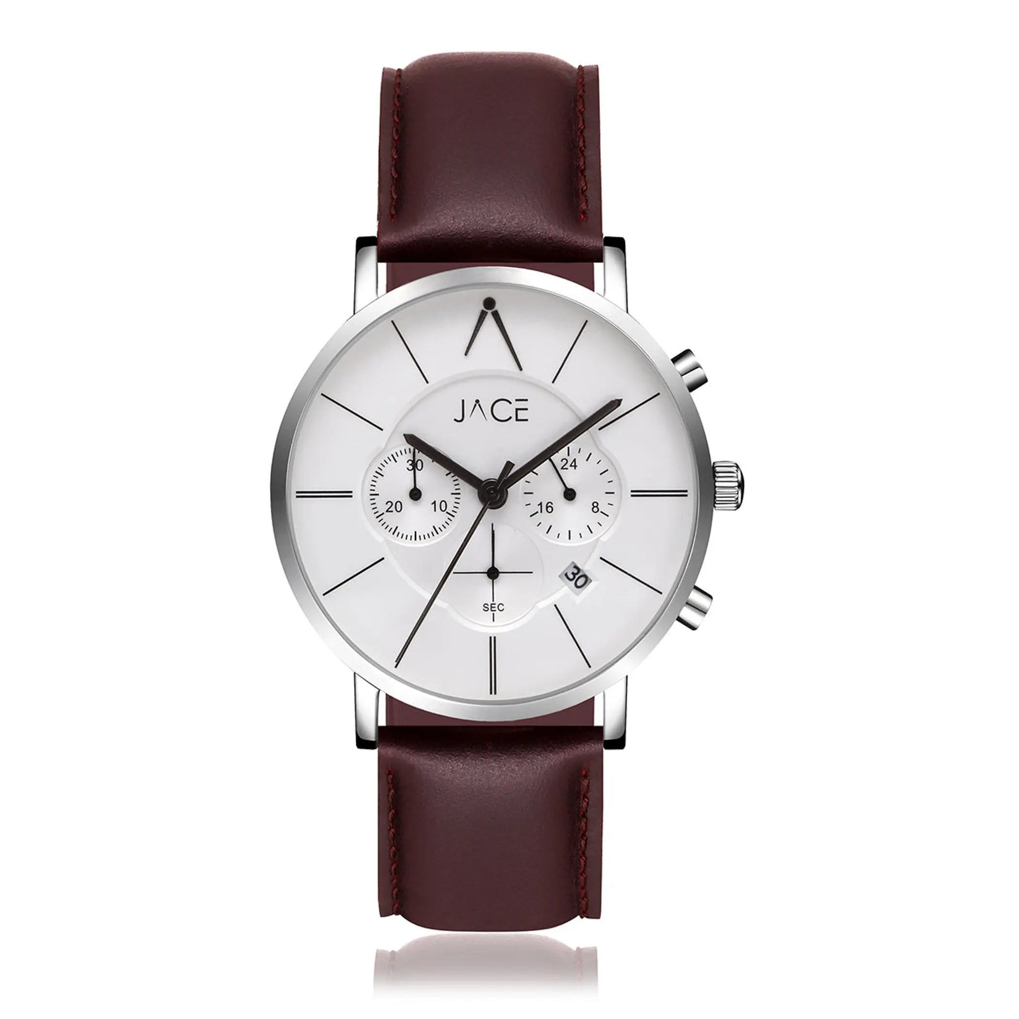 "WARSAW" MENS LEATHER BAND CHRONOGRAPH WATCH Lurella Cosmetics