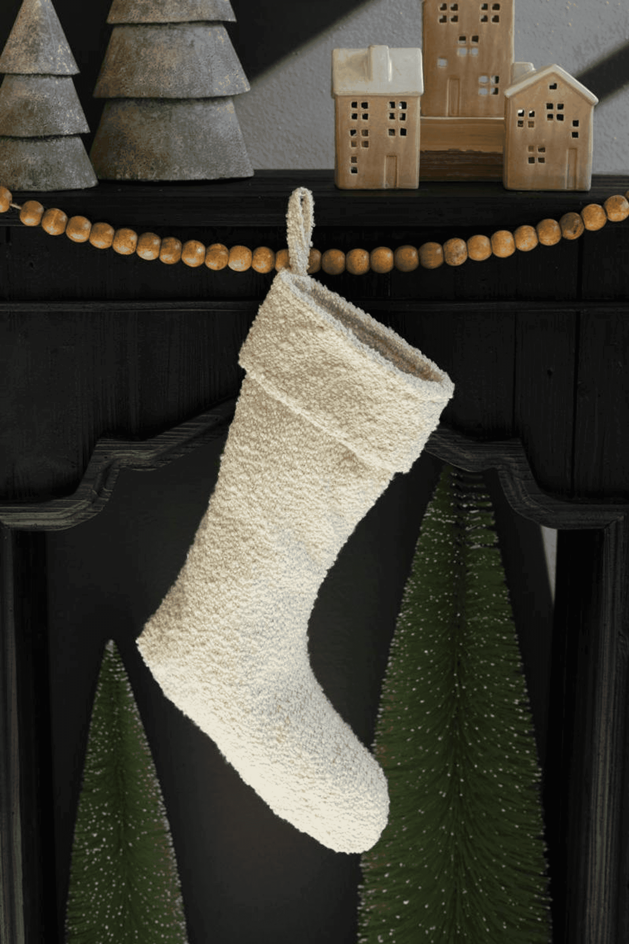 WHITE BOUCLE CHRISTMAS STOCKING Kalalou