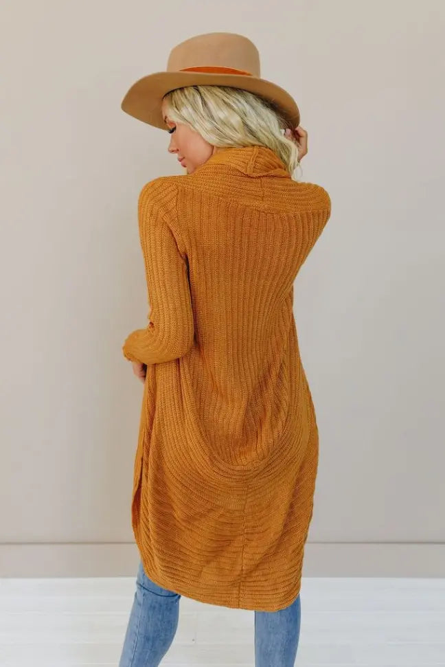 Waffle Around Long Cardigan Stay Warm in Style
