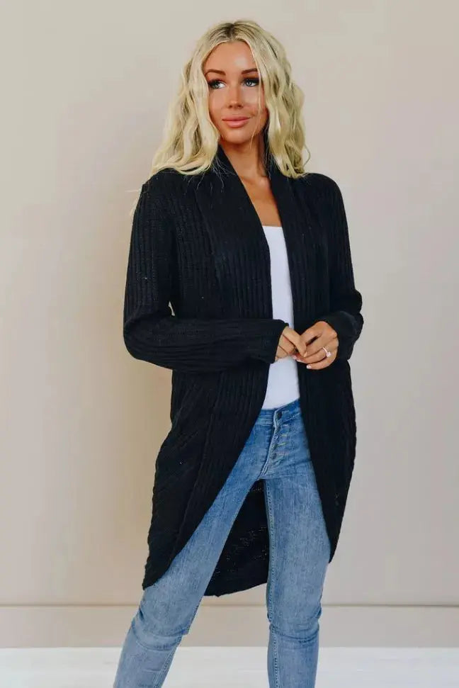 Waffle Around Long Cardigan Stay Warm in Style
