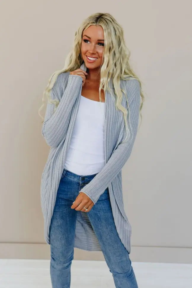 Waffle Around Long Cardigan Stay Warm in Style